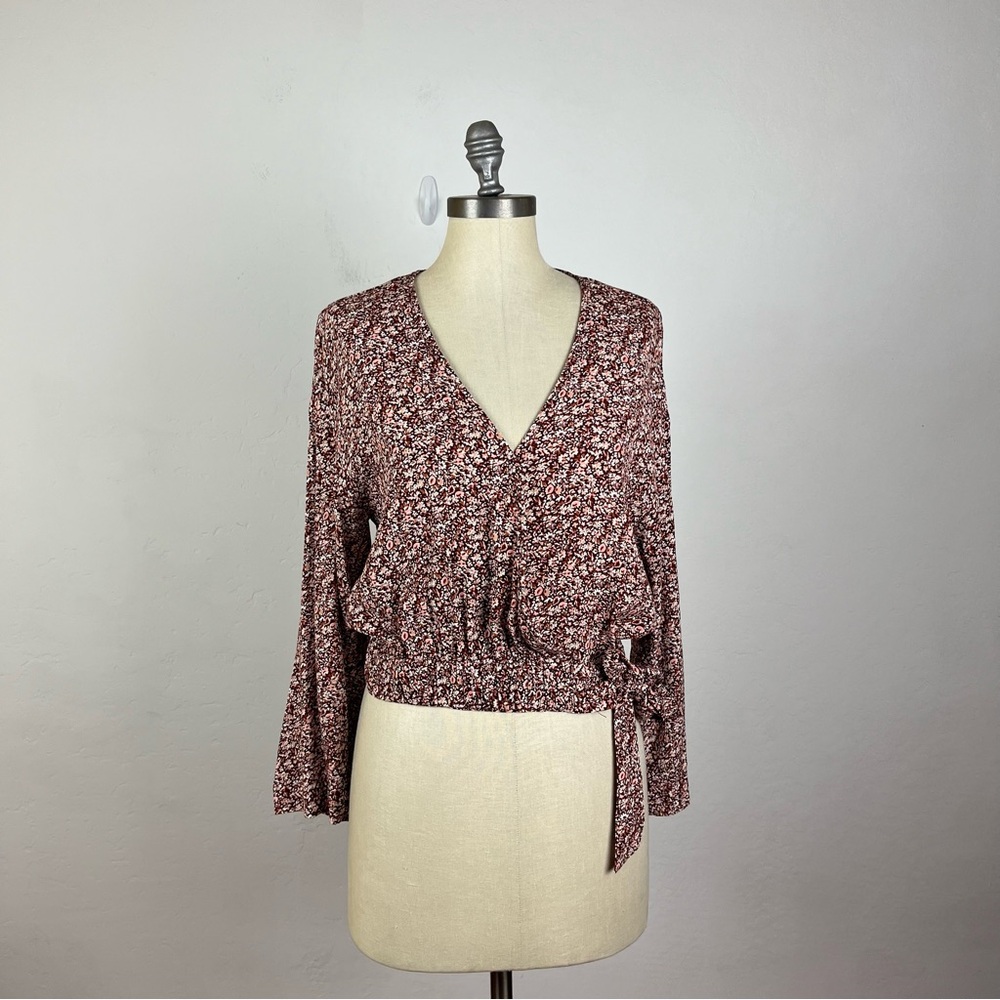 Madewell Tie-Front Wrap Top in Cottage Garden
